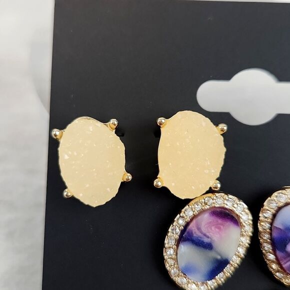 Lane Bryant 3 Pack of Faux Stone and Crystal Stud Earrings - Picture 5 of 6